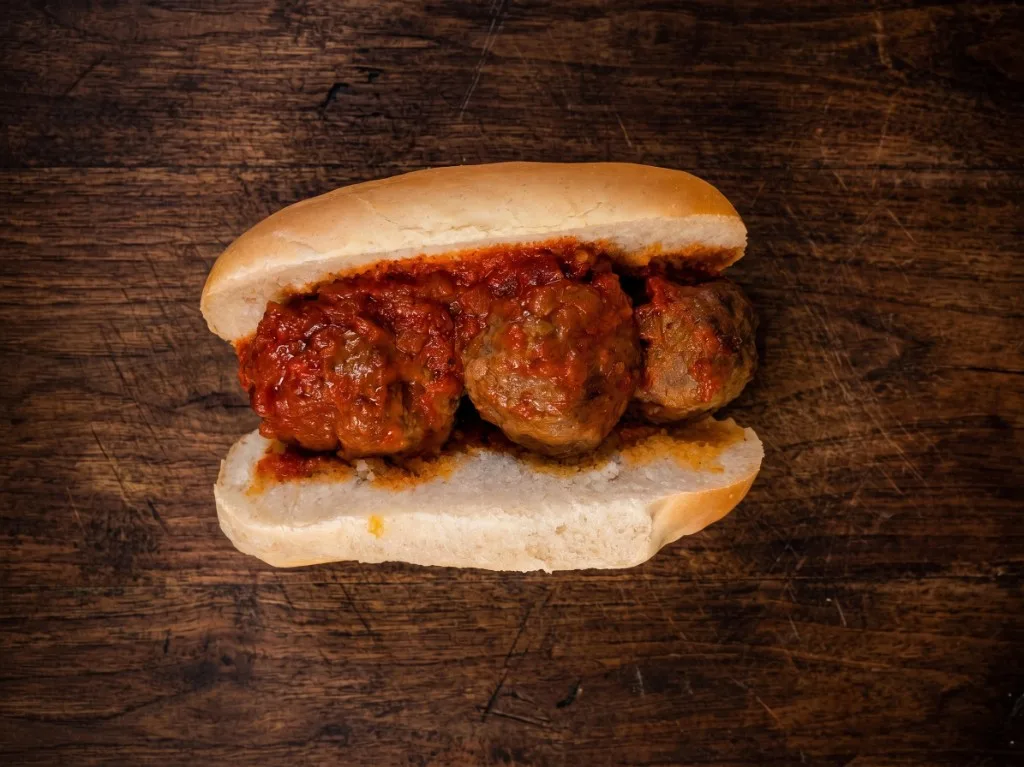 Lil's hand-rolled meatball sandwich at Ricci's in Pittsburgh