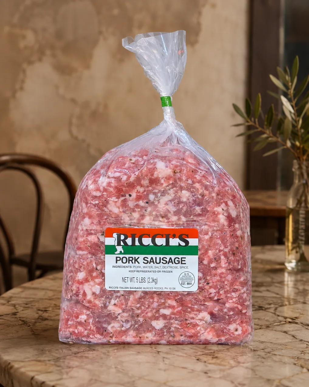 Sweet Italian sausage, 5 lb bulk bag