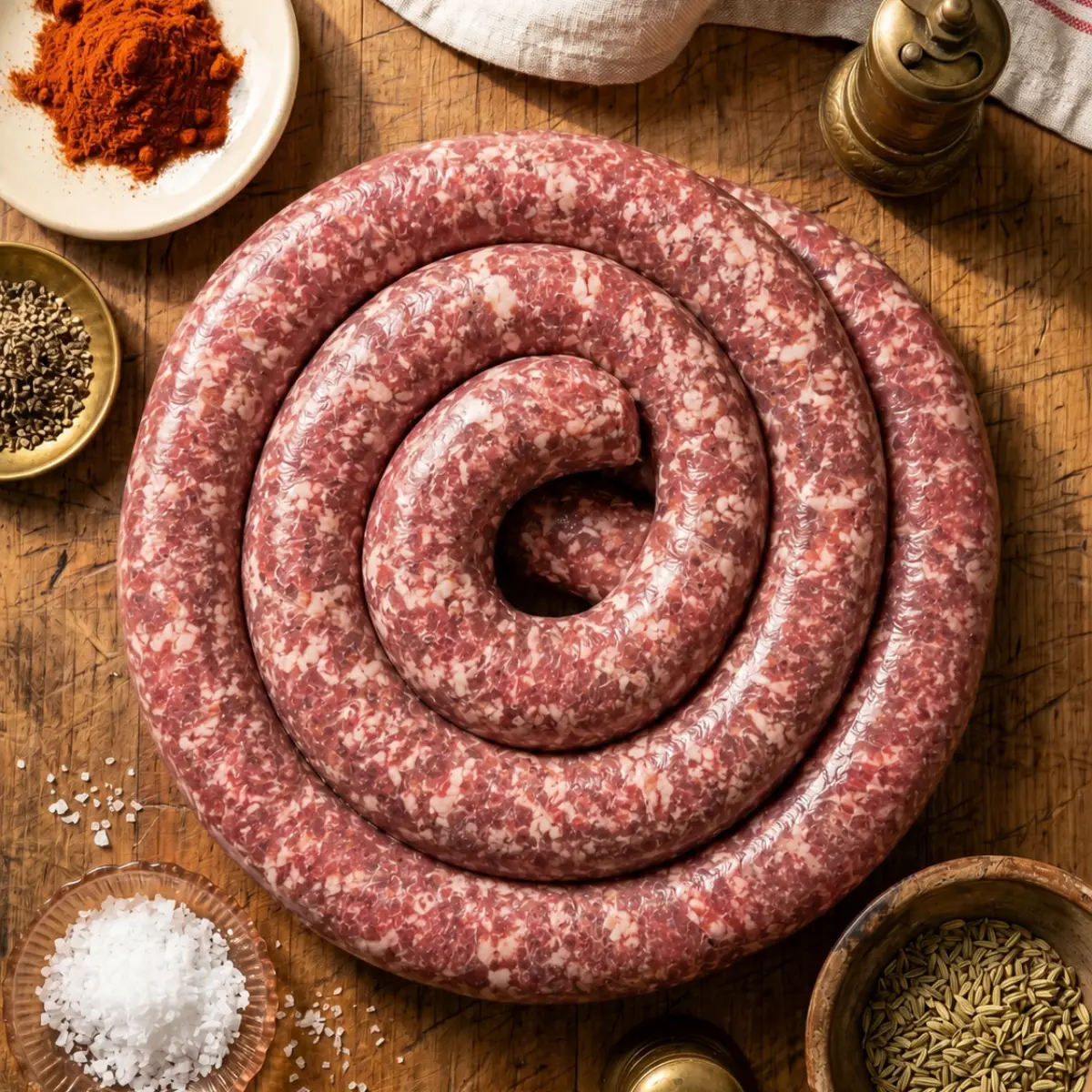 Sweet Italian Sausage, coiled and raw